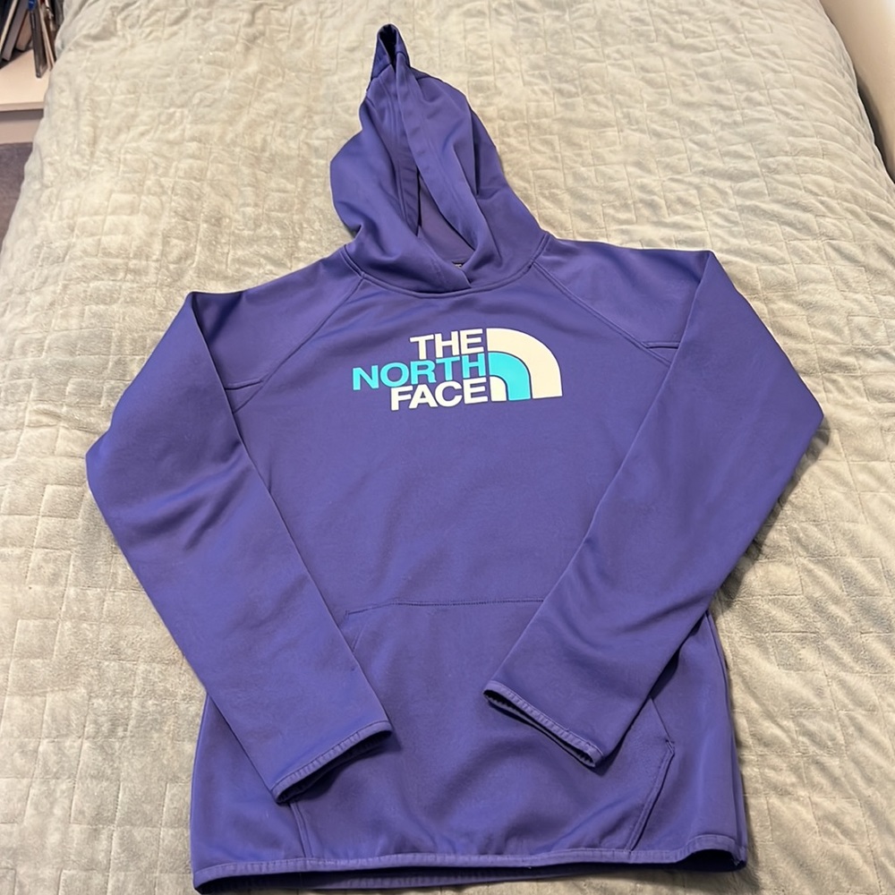 The North Face Hoodie, Purple, Blue, White, Hooded Sweatshirt, Size S